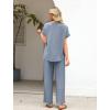 image:imageXIEERDUO Summer Sets For Women Linen Sets 2 Piece Matching Set Women Clothing Linen Pants Beach Vacation Outfits 2026Light Blue