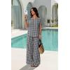 image:imageXIEERDUO Summer Sets For Women Linen Sets 2 Piece Matching Set Women Clothing Linen Pants Beach Vacation Outfits 2026Plaid