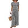 image:imageXIEERDUO Summer Sets For Women Linen Sets 2 Piece Matching Set Women Clothing Linen Pants Beach Vacation Outfits 2026Plaid