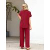 image:imageXIEERDUO Summer Sets For Women Linen Sets 2 Piece Matching Set Women Clothing Linen Pants Beach Vacation Outfits 2026Red