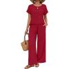 image:imageXIEERDUO Summer Sets For Women Linen Sets 2 Piece Matching Set Women Clothing Linen Pants Beach Vacation Outfits 2026Red