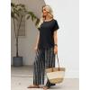 image:imageXIEERDUO Summer Sets For Women Linen Sets 2 Piece Matching Set Women Clothing Linen Pants Beach Vacation Outfits 2026Stripe