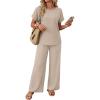 image:imageXIEERDUO Summer Sets For Women Linen Sets 2 Piece Matching Set Women Clothing Linen Pants Beach Vacation Outfits 2026Beige