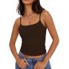 image:imageXIEERDUO Womens Square Neck Fitted Tank Tops Slim Fit Shirts 2026 Basic Spring Summer Coffee S