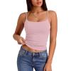 image:imageXIEERDUO Womens Square Neck Fitted Tank Tops Slim Fit Shirts 2026 Basic Spring Summer Pink S