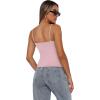 image:imageXIEERDUO Womens Square Neck Fitted Tank Tops Slim Fit Shirts 2026 Basic Spring Summer Pink S