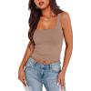 A Cropped Tank Top Khaki