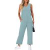 image:imageXIEERDUO Two Piece Sets for Women Summer Vacation Travel Outfits V Neck Lounge Matching SetsC Turquoise