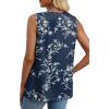 image:imageXIEERDUO Womens Tank Tops Sleeveless Lace Crochet Boho Tops Loose Fit Pleated Tunics Crewneck Summer Vacation Outfits FlowyPatternedblue Printb