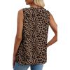 image:imageXIEERDUO Womens Tank Tops Sleeveless Lace Crochet Boho Tops Loose Fit Pleated Tunics Crewneck Summer Vacation Outfits FlowyPatternedleopard Print