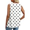 image:imageXIEERDUO Womens Tank Tops Sleeveless Lace Crochet Boho Tops Loose Fit Pleated Tunics Crewneck Summer Vacation Outfits FlowyPatternedpolka Dots