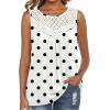 image:imageXIEERDUO Womens Tank Tops Sleeveless Lace Crochet Boho Tops Loose Fit Pleated Tunics Crewneck Summer Vacation Outfits FlowyPatternedpolka Dots