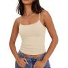 image:imageXIEERDUO Womens Square Neck Fitted Tank Tops Slim Fit Shirts 2026 Basic Spring Summer Apricot L