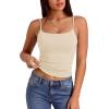 image:imageXIEERDUO Womens Square Neck Fitted Tank Tops Slim Fit Shirts 2026 Basic Spring Summer Apricot L