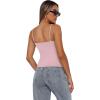 image:imageXIEERDUO Womens Square Neck Fitted Tank Tops Slim Fit Shirts 2026 Basic Spring Summer Pink XL