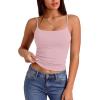 image:imageXIEERDUO Womens Square Neck Fitted Tank Tops Slim Fit Shirts 2026 Basic Spring Summer Pink XL