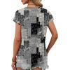 image:imageXIEERDUO Womens Summer Tops Short Sleeve Shrits 2026 Trendy V Neck Spring Outfits Beach Vacation ClothesPatternedgrey Print