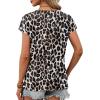 image:imageXIEERDUO Womens Summer Tops Short Sleeve Shrits 2026 Trendy V Neck Spring Outfits Beach Vacation ClothesPatternedleopard Print