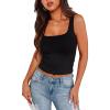 A Cropped Tank Top Black