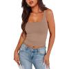 A Cropped Tank Top Khaki