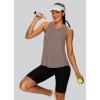 image:imageXIEERDUO Tank Top for Women Racerback Sleeveless Workout Tops Loose Fit Yoga Running Gym Shirts for WomenBrown