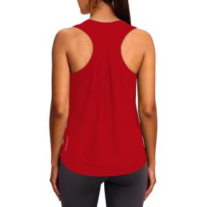 image:imageXIEERDUO Tank Top for Women Racerback Sleeveless Workout Tops Loose Fit Yoga Running Gym Shirts for WomenRed