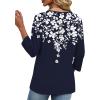 image:imageXIEERDUO 34 Length Sleeve Womens Tops V Neck T Shirts Summer Clothes Basic Blouses Dressy Casual 2026 Spring OutfitsPatternedblue Floral