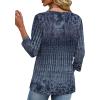 image:imageXIEERDUO 34 Length Sleeve Womens Tops V Neck T Shirts Summer Clothes Basic Blouses Dressy Casual 2026 Spring OutfitsPatternedboho Navy