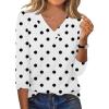 image:imageXIEERDUO 34 Length Sleeve Womens Tops V Neck T Shirts Summer Clothes Basic Blouses Dressy Casual 2026 Spring OutfitsPolka Dots