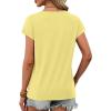 image:imageXIEERDUO Womens Summer Tops Short Sleeve Shrits 2026 Trendy V Neck Spring Outfits Beach Vacation ClothesButter Yellow