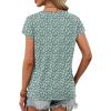 image:imageXIEERDUO Womens Summer Tops Short Sleeve Shrits 2026 Trendy V Neck Spring Outfits Beach Vacation ClothesPatternedgreen Floral