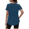 image:imageXIEERDUO Womens Workout Tops Short Sleeve Shirts Sun Protection UPF 50 Quick Dry Outfits for Hiking Running V Neck S3XL10 Dark Navy Blue
