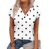 image:imageXIEERDUO Womens Summer Tops Short Sleeve Shrits 2026 Trendy V Neck Spring Outfits Beach Vacation ClothesPolka Dots