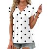 image:imageXIEERDUO Womens Summer Tops Short Sleeve Shrits 2026 Trendy V Neck Spring Outfits Beach Vacation ClothesPolka Dots