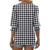image:imageXIEERDUO Blouses for Women Dressy Casual 34 Length Sleeve Womens Tops V Neck T Shirts with Smocked CuffsBlack Grid