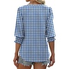 image:imageXIEERDUO Blouses for Women Dressy Casual 34 Length Sleeve Womens Tops V Neck T Shirts with Smocked CuffsBlue Stripes