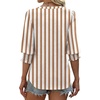 image:imageXIEERDUO Blouses for Women Dressy Casual 34 Length Sleeve Womens Tops V Neck T Shirts with Smocked CuffsBrown Stripes