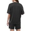 image:imageXIEERDUO Lounge Sets for Women Shorts Lightweight Summer Pajamas Set Sleepwear 2 Piece Sets Airport Vacation OutfitsBlack Spots