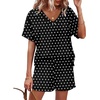 image:imageXIEERDUO Lounge Sets for Women Shorts Lightweight Summer Pajamas Set Sleepwear 2 Piece Sets Airport Vacation OutfitsBlack Spots