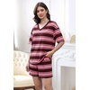image:imageXIEERDUO Lounge Sets for Women Shorts Lightweight Summer Pajamas Set Sleepwear 2 Piece Sets Airport Vacation OutfitsBrown Pink Stripes