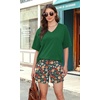 image:imageXIEERDUO Lounge Sets for Women Shorts Lightweight Summer Pajamas Set Sleepwear 2 Piece Sets Airport Vacation OutfitsGreen Floral