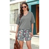image:imageXIEERDUO Lounge Sets for Women Shorts Lightweight Summer Pajamas Set Sleepwear 2 Piece Sets Airport Vacation OutfitsGrey Floral