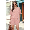 image:imageXIEERDUO Lounge Sets for Women Shorts Lightweight Summer Pajamas Set Sleepwear 2 Piece Sets Airport Vacation OutfitsPink Spots