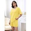 image:imageXIEERDUO Lounge Sets for Women Shorts Lightweight Summer Pajamas Set Sleepwear 2 Piece Sets Airport Vacation OutfitsYellow