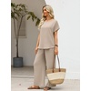 image:imageXIEERDUO Summer Sets For Women 2 Piece Sets Matching Set Women Clothing Lounge Set Beach Vacation Outfits 2026Beige