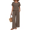 image:imageXIEERDUO Summer Sets For Women 2 Piece Sets Matching Set Women Clothing Lounge Set Beach Vacation Outfits 2026Brownkhaki