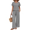 image:imageXIEERDUO Summer Sets For Women 2 Piece Sets Matching Set Women Clothing Lounge Set Beach Vacation Outfits 2026Grey
