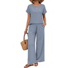 image:imageXIEERDUO Summer Sets For Women 2 Piece Sets Matching Set Women Clothing Lounge Set Beach Vacation Outfits 2026Light Blue