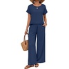 image:imageXIEERDUO Summer Sets For Women 2 Piece Sets Matching Set Women Clothing Lounge Set Beach Vacation Outfits 2026Navy