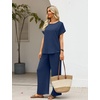 image:imageXIEERDUO Summer Sets For Women 2 Piece Sets Matching Set Women Clothing Lounge Set Beach Vacation Outfits 2026Navy